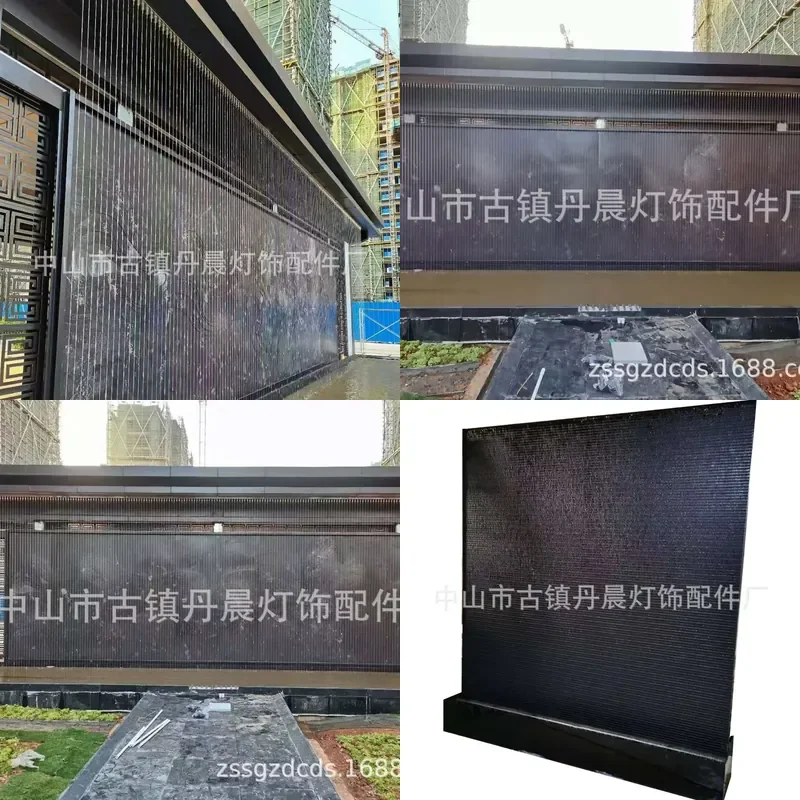 Indoor Outdoor Wall Mounted Waterfall Fountain Fish Tank Aquarium Landscape Decor Dripping Water Screen Feature
