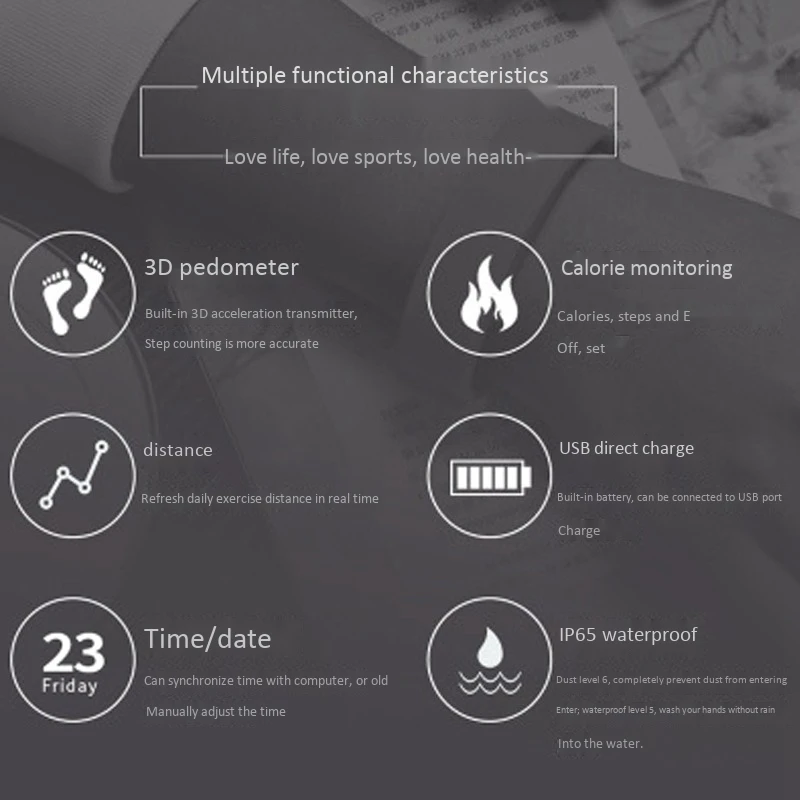 T5 الرياضة سوار ذكي متعدد الوظائف للماء طالب سوار الرجال والنساء LED سوار إلكتروني #1