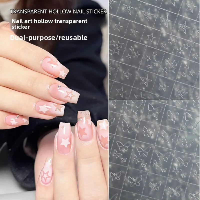 5 Piezas Plantillas de Arte de Uñas de Mariposa Hueca Calcomanías Diseño de Pintura en Spray Patrón de Amor Plantilla Decoraciones de Uñas Herramientas Auxiliares 2
