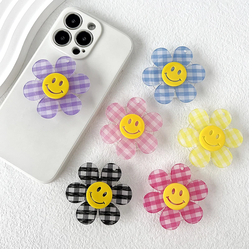 Supporto per cellulare Mopular Lovely Smile Face Socket Tok Stand Grip supporto per cellulare pieghevole pigro