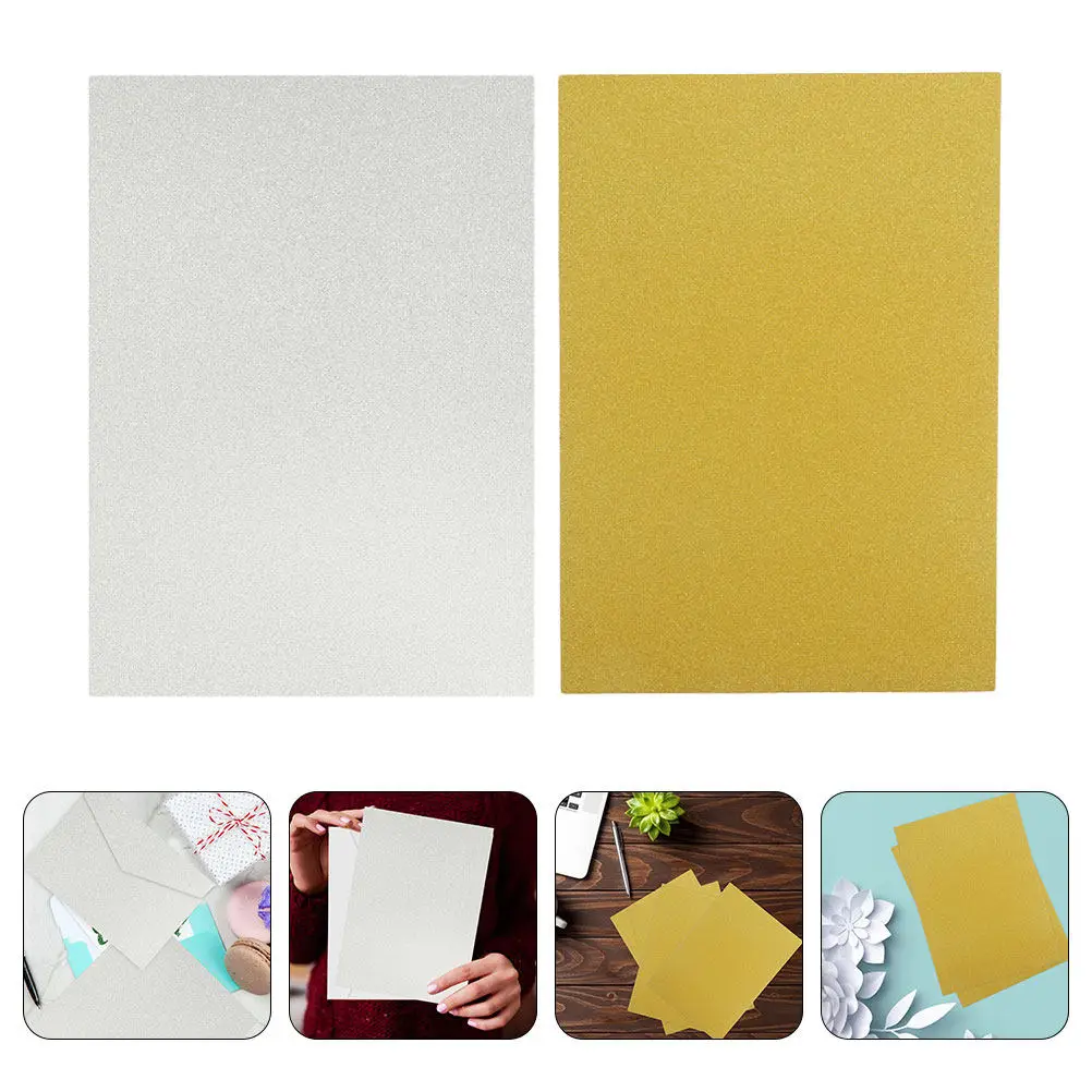20Pcs Glitter Cardstock Gold Silver Sparkly Paper for DIY Crafts Scrapbooking Card Making Decorative Origami Paper