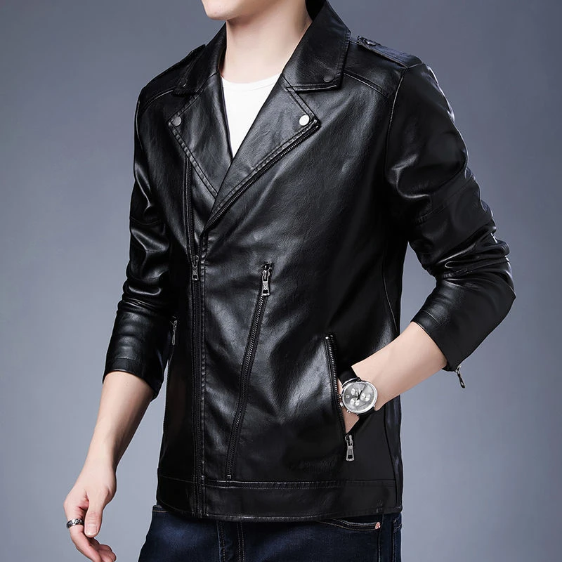 Leather Slim Fit Man Suits and Blazers Motorcycle Thin Coats High Quality New in Luxury Jacket for Men Designer Fashion 2024