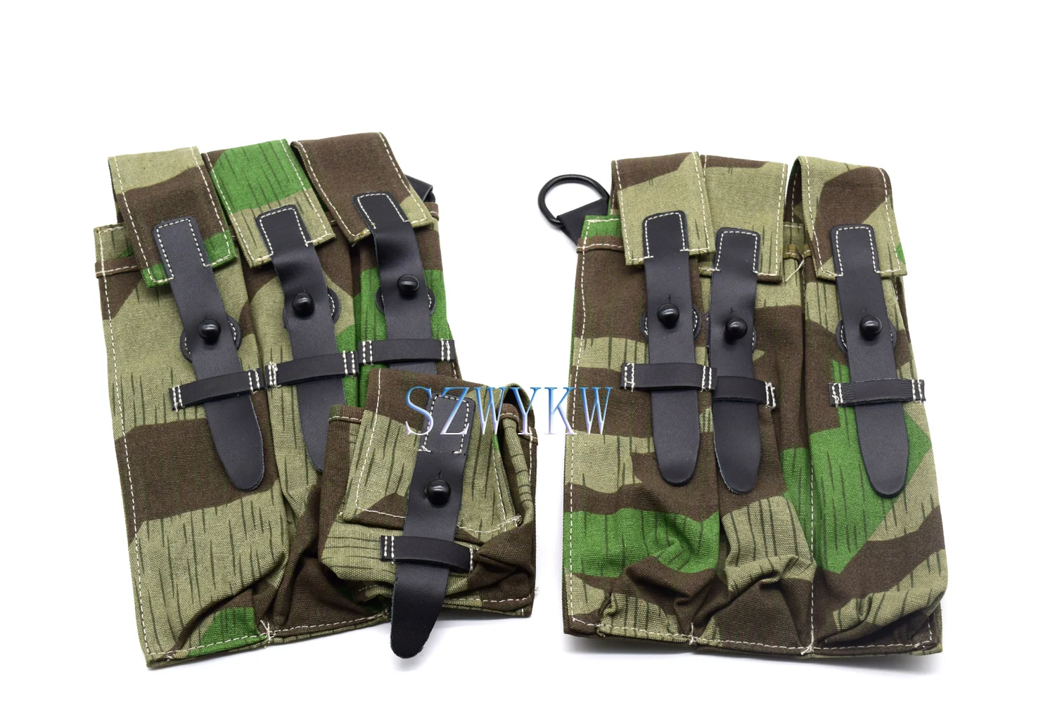 Reenactment German MP38 MP40 Ammo Ammunition Magazine Pouch Splinter Camo Color 　