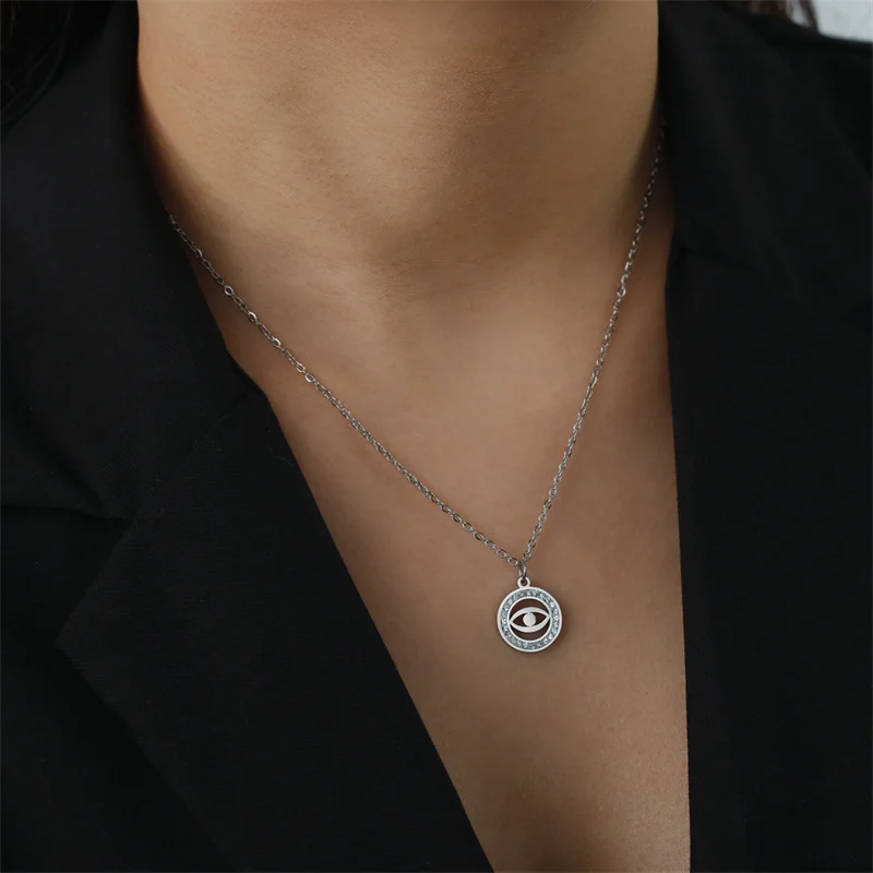 Trendy Edelstahl Strass Baum des Lebens Anhänger Halskette Für Frauen Charme Sommer Schlüsselbein Kette Schmuck Colgantes Cadena – Detail 27