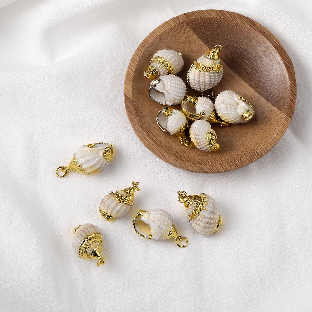 

6 шт. подвесок в форме морских ракушек, украшения для рукоделия, аксессуары для изготовления серег и ожерелий, праздничный подарок, декор из ракушек
