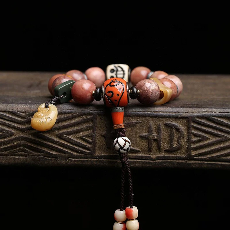 full-bucket bead ,-snake-monkey-Bodhi bracelet, bone jewelry