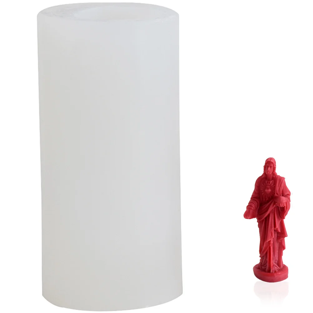 

Silicone Jesus Mold DIY Heat Resistant Statue Mold for Handmade Soap Making Resin Craft Supplies