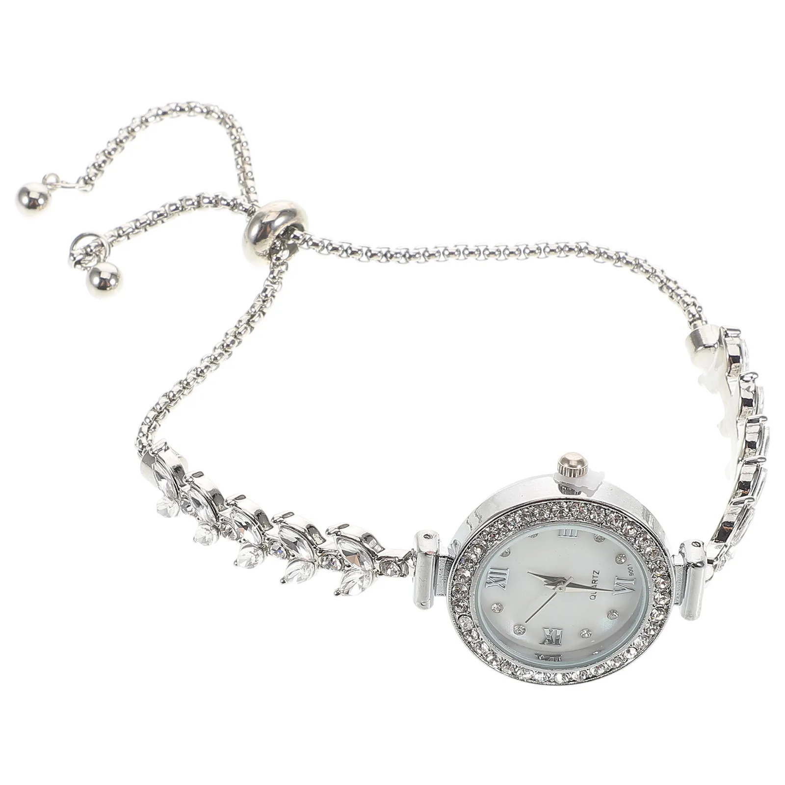 

Rhinestone Mermaid Watch Women Quartz Crystal Bracelet Watch Elegant Silver Luxury Ladies Wristwatch Dressy Occasion Bling