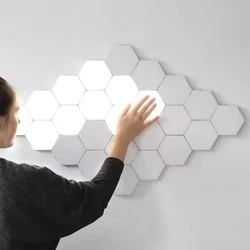 Toma de luz LED nocturna moderna, lámpara de noche cuántica de 220v, iluminación sensible al tacto, instalación DIY para sala de estar, dormitorio, panal Modular