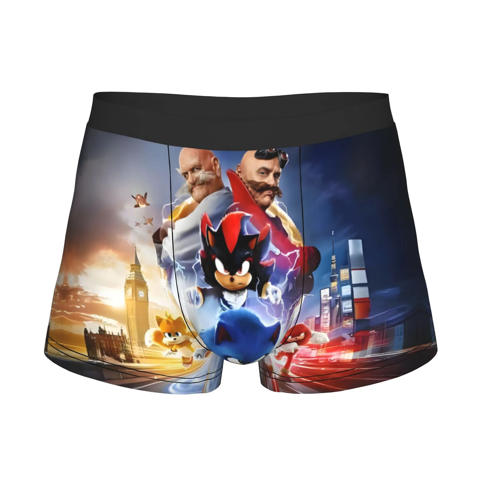 Movie Gehog Underwear Men Printed Racing Boxer Briefs Shorts Panties Breathable Underpants