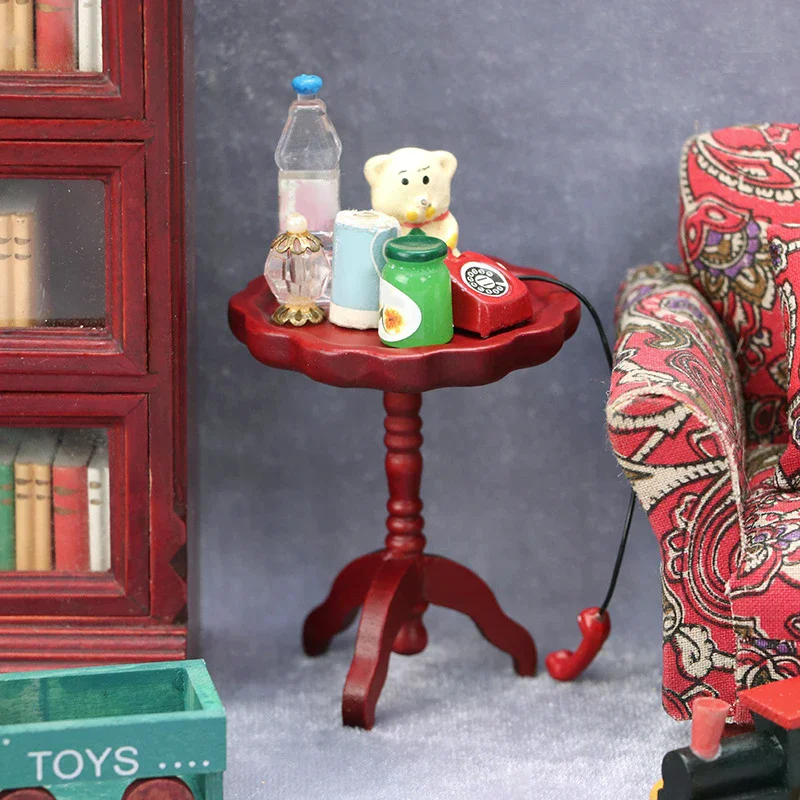 

1:12 Dollhouse Miniature Round Table Coffee Table Side Table Furniture Home Model Decor Toy Doll House Accessories