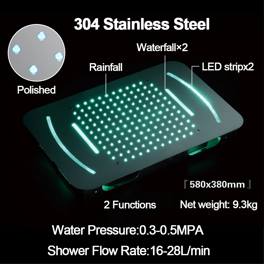 M Boenn คู่รักอาบน้ําประสบการณ์ชุดห้องน้ําก๊อกน้ําเพดาน 22.8x14.9 นิ้ว Rain Shower HEAD Thermostatic Mixer