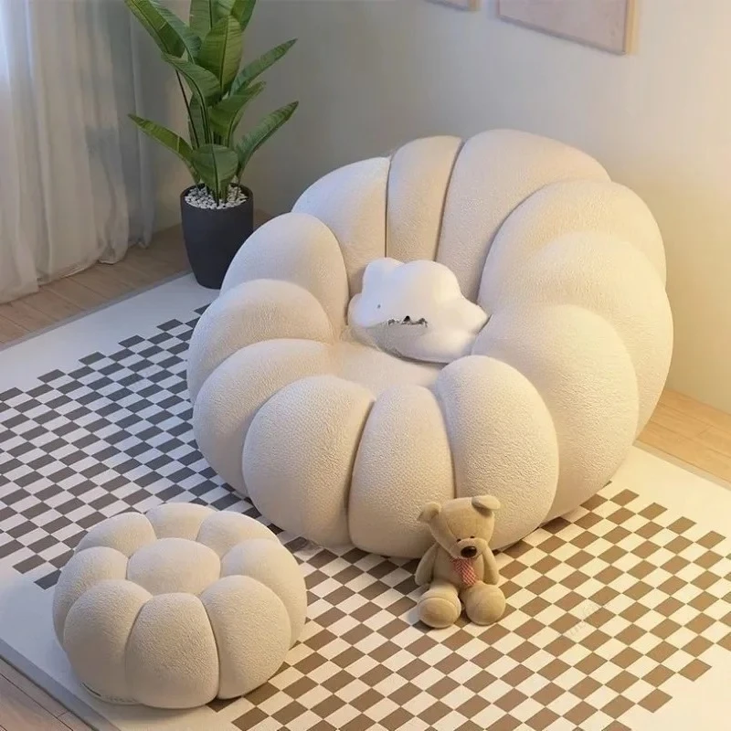 White Cream Living Room Chairs Throne Design Luxury Aesthetic Decoration Low Chairs Comfortable Fauteuil Postmodern Furniture  F