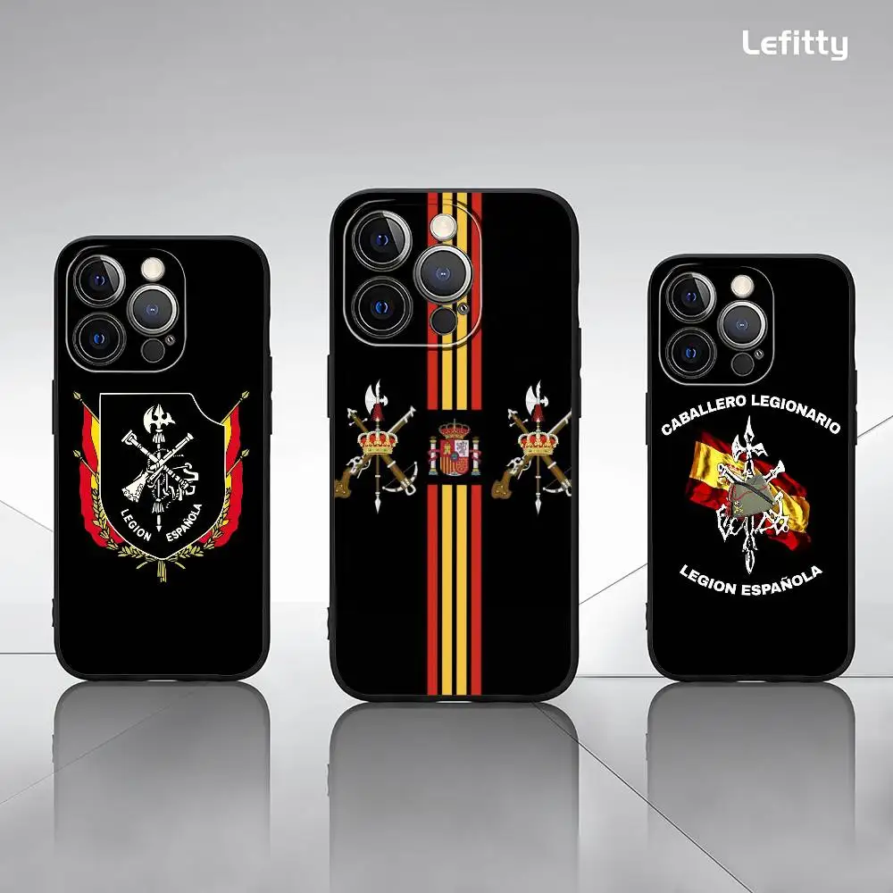 Beroemde Krachtige S-Spaans Legioen Telefoon Case Voor iPhone 16 15 14 13 Pro Max Plus Mini Frosted Soft Shell funda Schokbestendige Gevallen