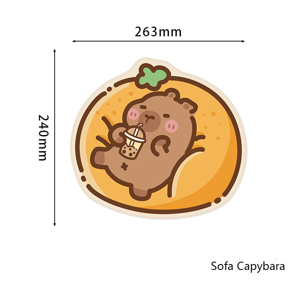 Cute Rubber Capybara Mouse Mat Non-slip Soft Computer Keyboard Pads Coffee Mats
