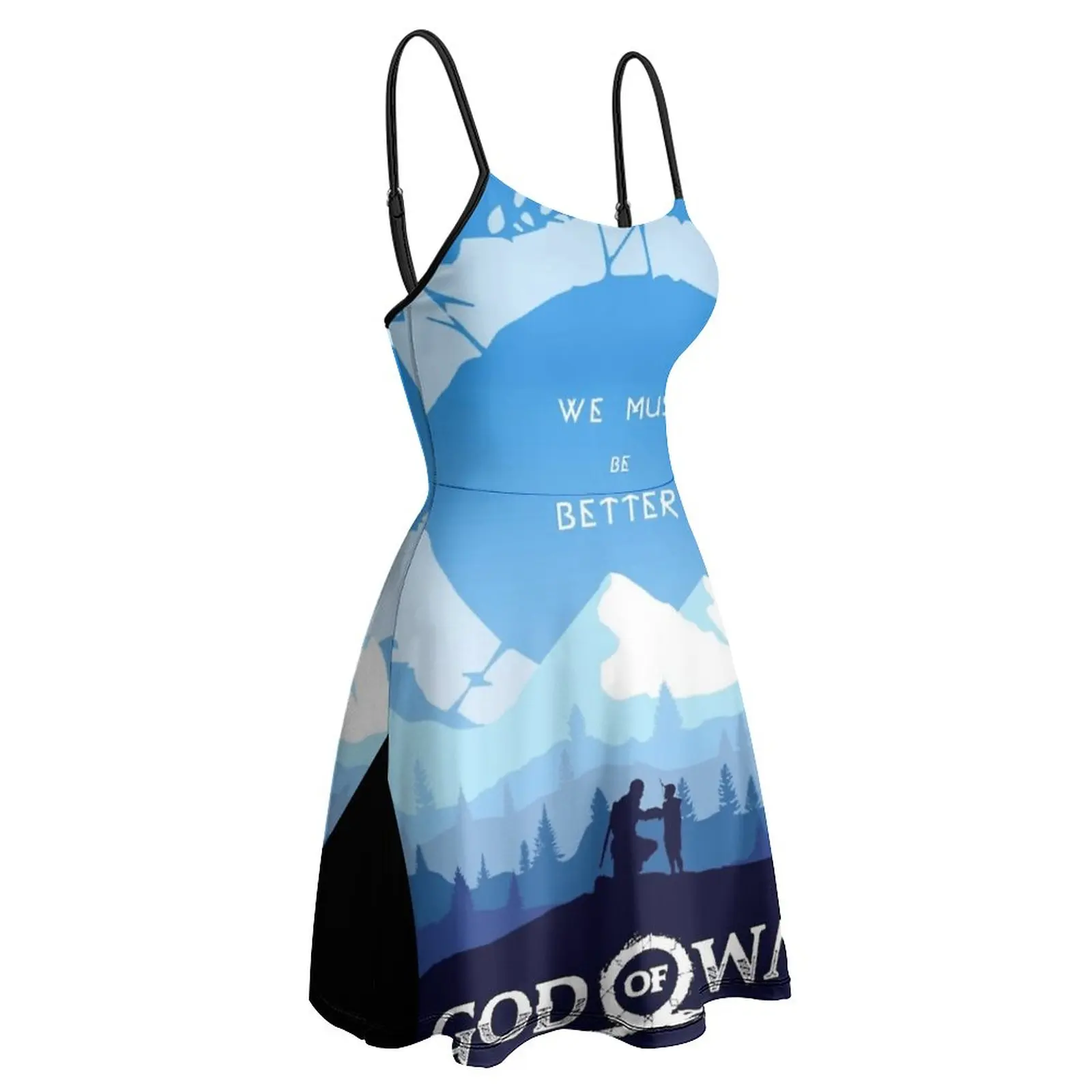 Kratos Sparta 9 Funny Graphic Sexy  Woman's Gown Women's Sling Dress Funny Vintage  Clubs The Dress