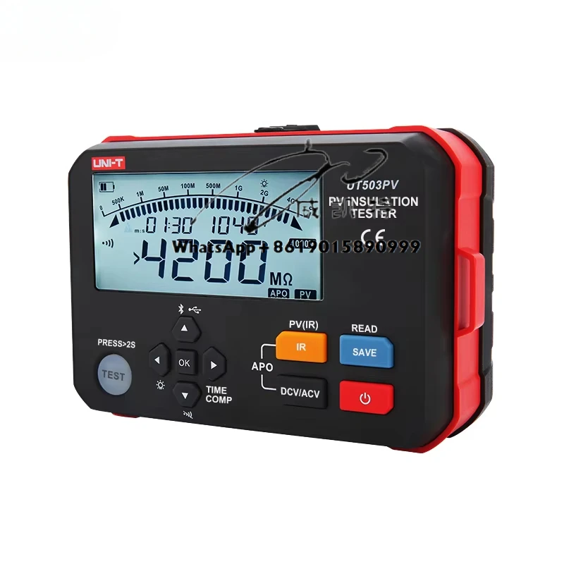 UNI-T UT503PV PV Insulation TesterHigh Output Voltage Energized Device Test DC1000V  Auto Discharge  Stepping Voltage Testing