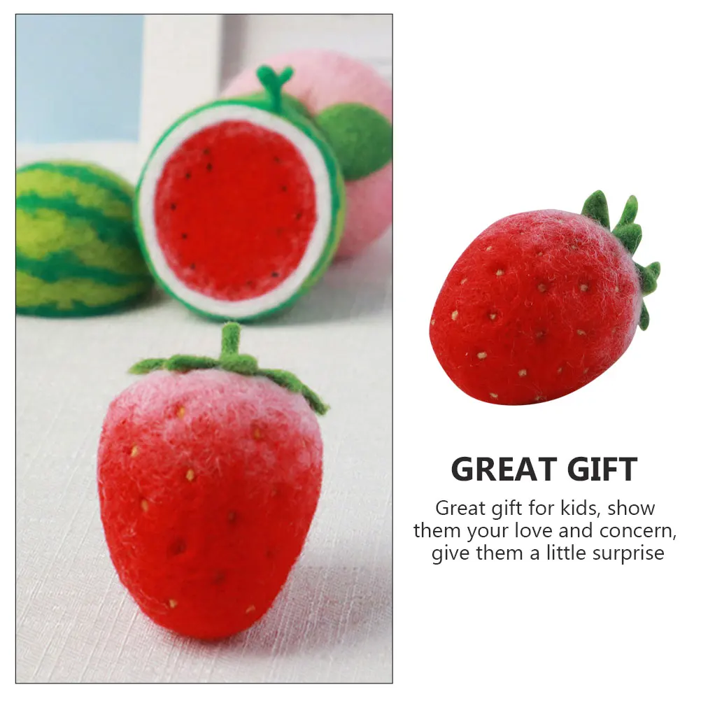 

1Set DIY Felt Fruit Craft Tools Lovely Cartoon Appearance Bright Colors Practical Use DIY Wool Felt Kit Needle Felting Crafts
