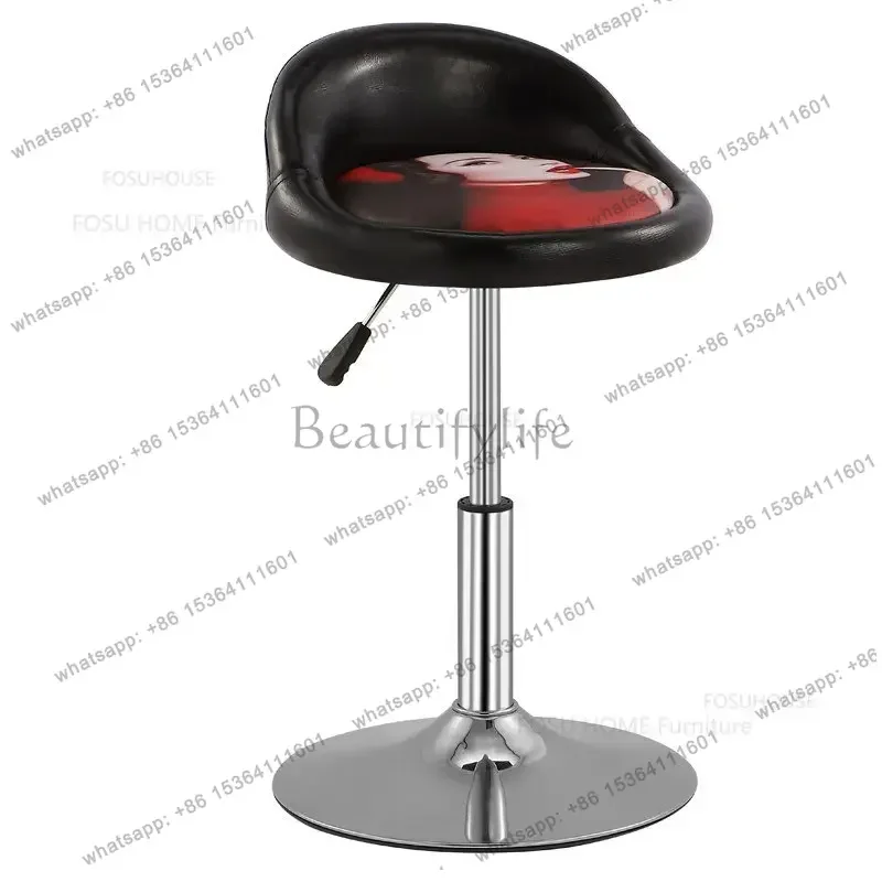Nordic Modern Barber Chairs High Bar Stool Lifting Backrest Rotating Chairs Beauty Salon Furniture Home Hairdressing Salon Chair