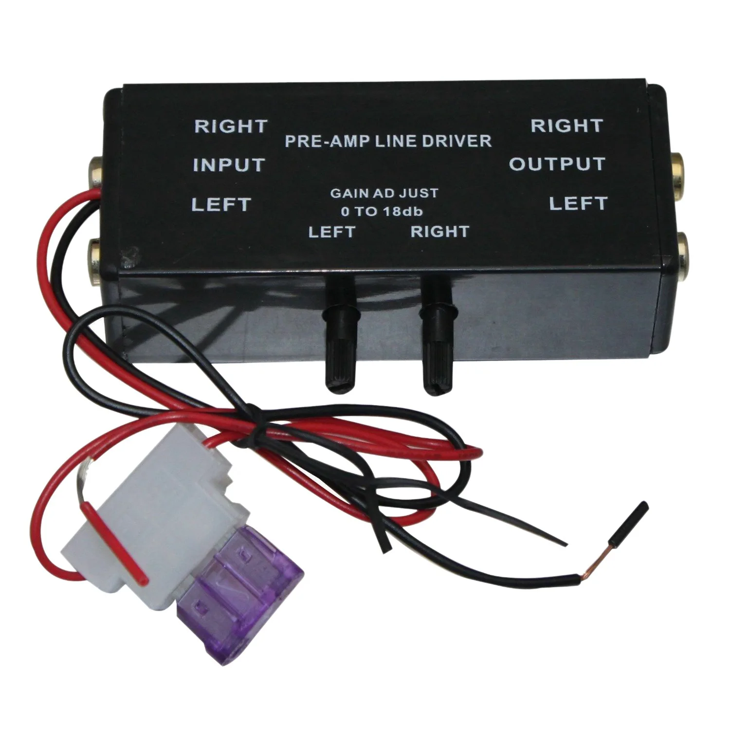 New Black Rca Input/Output Adjustable Pac Turbo 1 Line Driver Signal Amplifier Booster Adapter for Car Boat