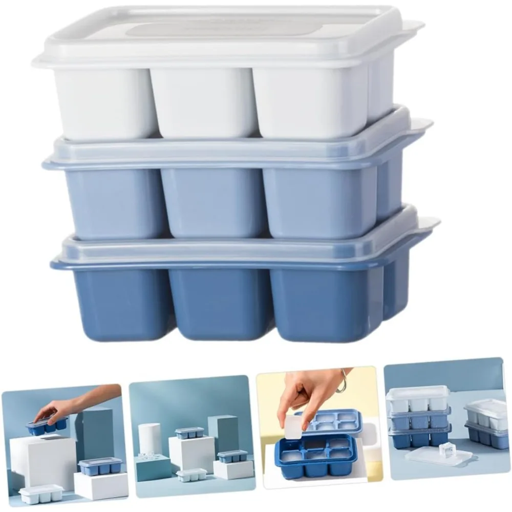 3-pack Silicone Ice Tray Ice Making Mold for Household Ice Tray Reusable Ice Maker Suitable for Refrigerator Whiskey