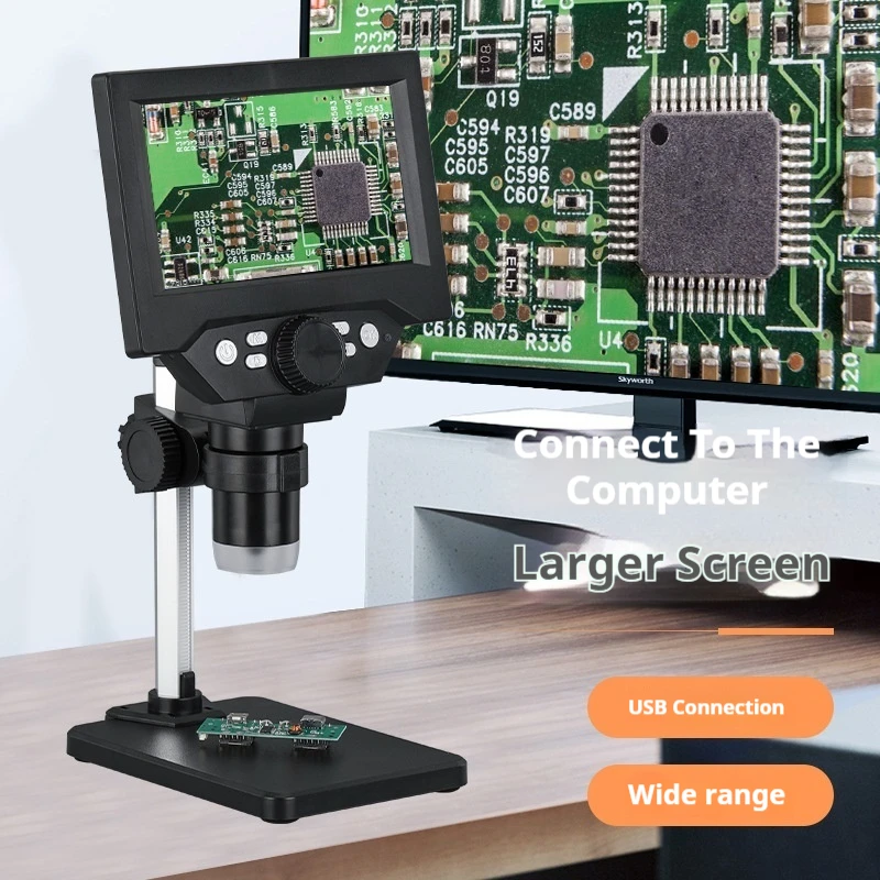 Microscópio digital de 5,5 polegadas, ampliação de 10MP 1000X, display LCD, luz 8LED, ferramenta de reparo de microscópio eletrônico