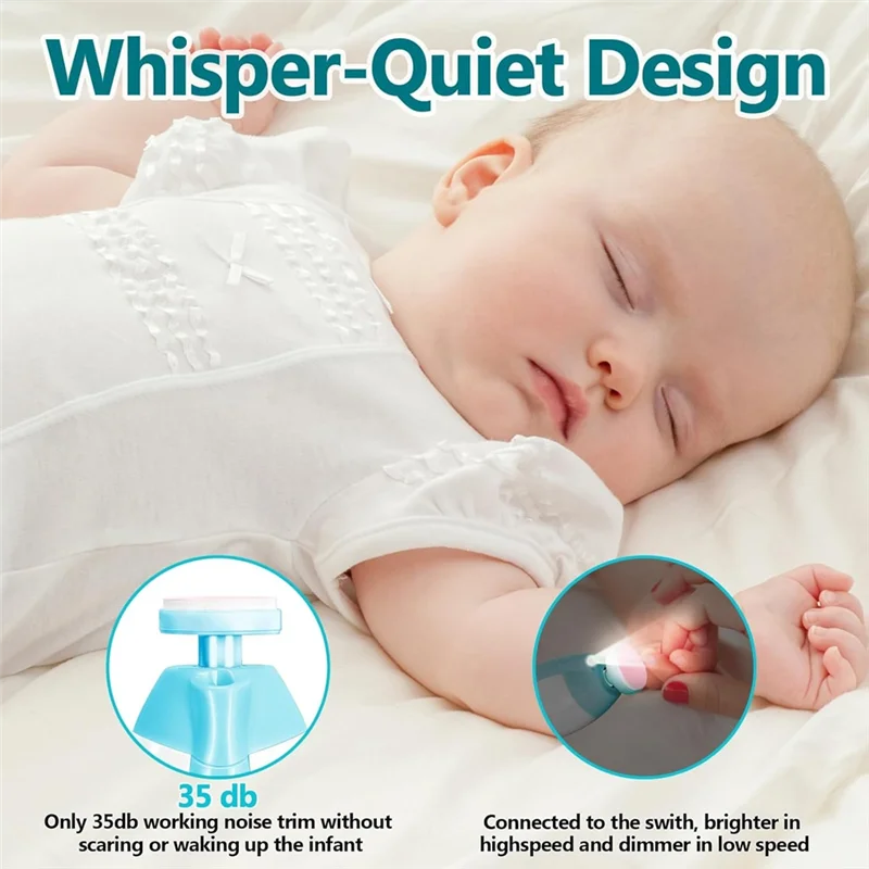 X18A-مجموعة أدوات تشذيب أظافر الأطفال الكهربائية 6 في 1 قابلة لإعادة الشحن