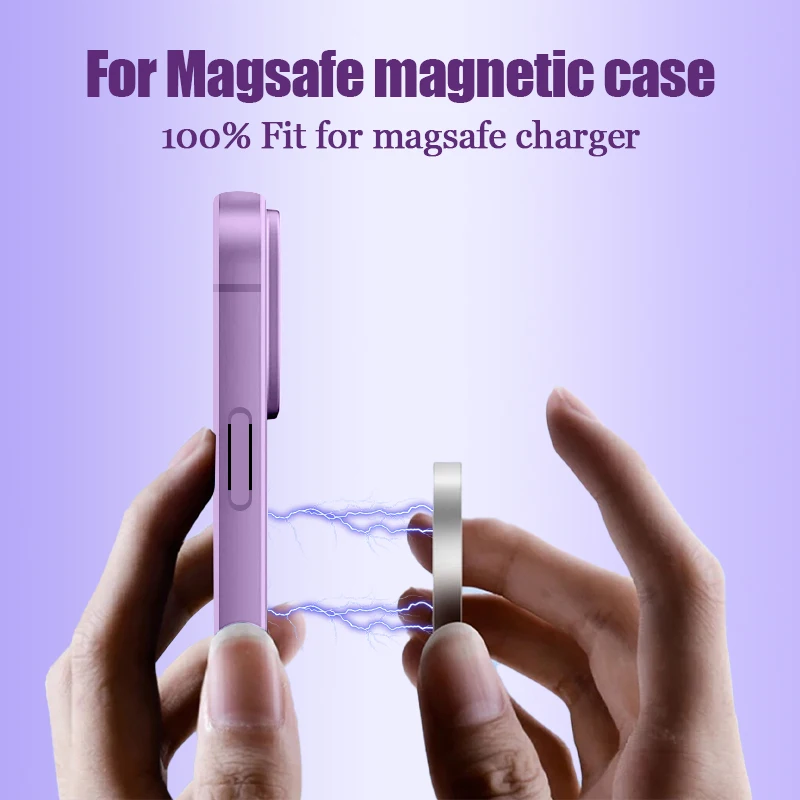 Soft TPU Case For iPhone 15 14 13 12 Pro Max 11 Magnetic For Magsafe Wireless Charge Shockproof Slim Liquid Silicone Phone Cover