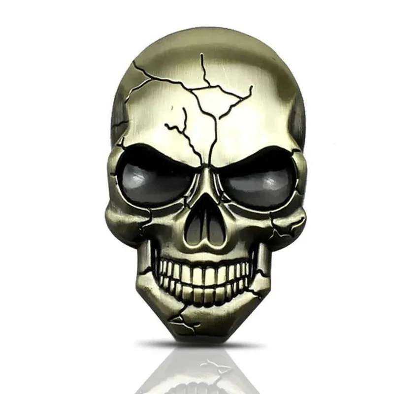 

1 Piece Metal Gold Skull Head Emblem for Genesis 350Z 370Z Universal Car Rear Trunk 3D Badge