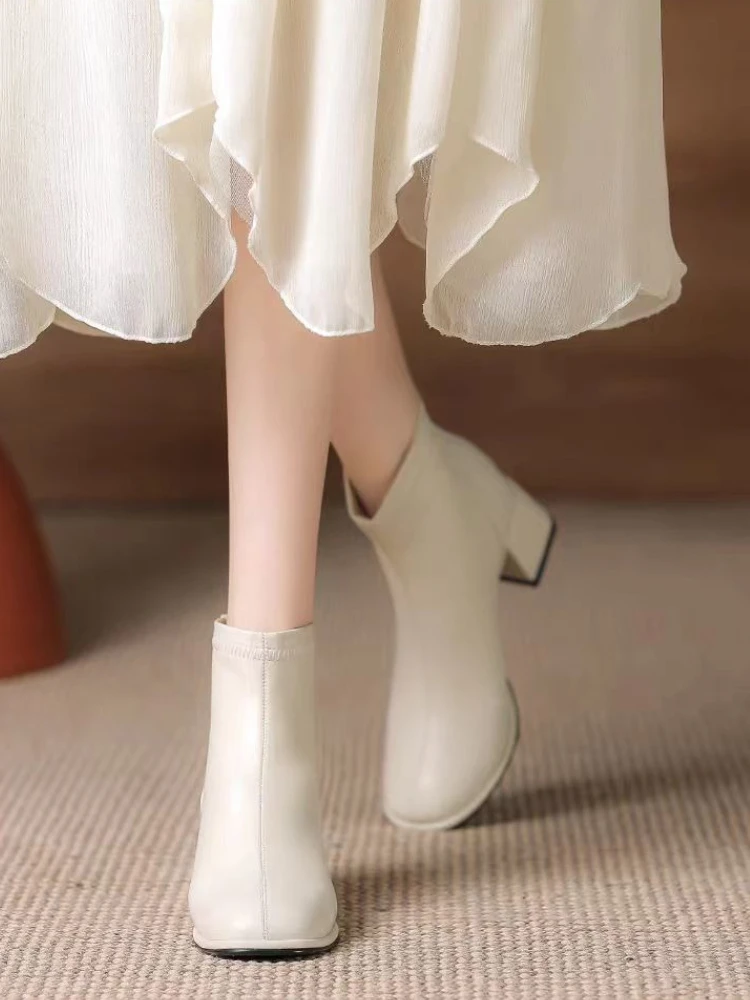 

Woman Short Shoes Soft Zip Leather Booties Lightweight On Offer Pu Designer Luxury High Quality Footwear Ankle Boots for Women