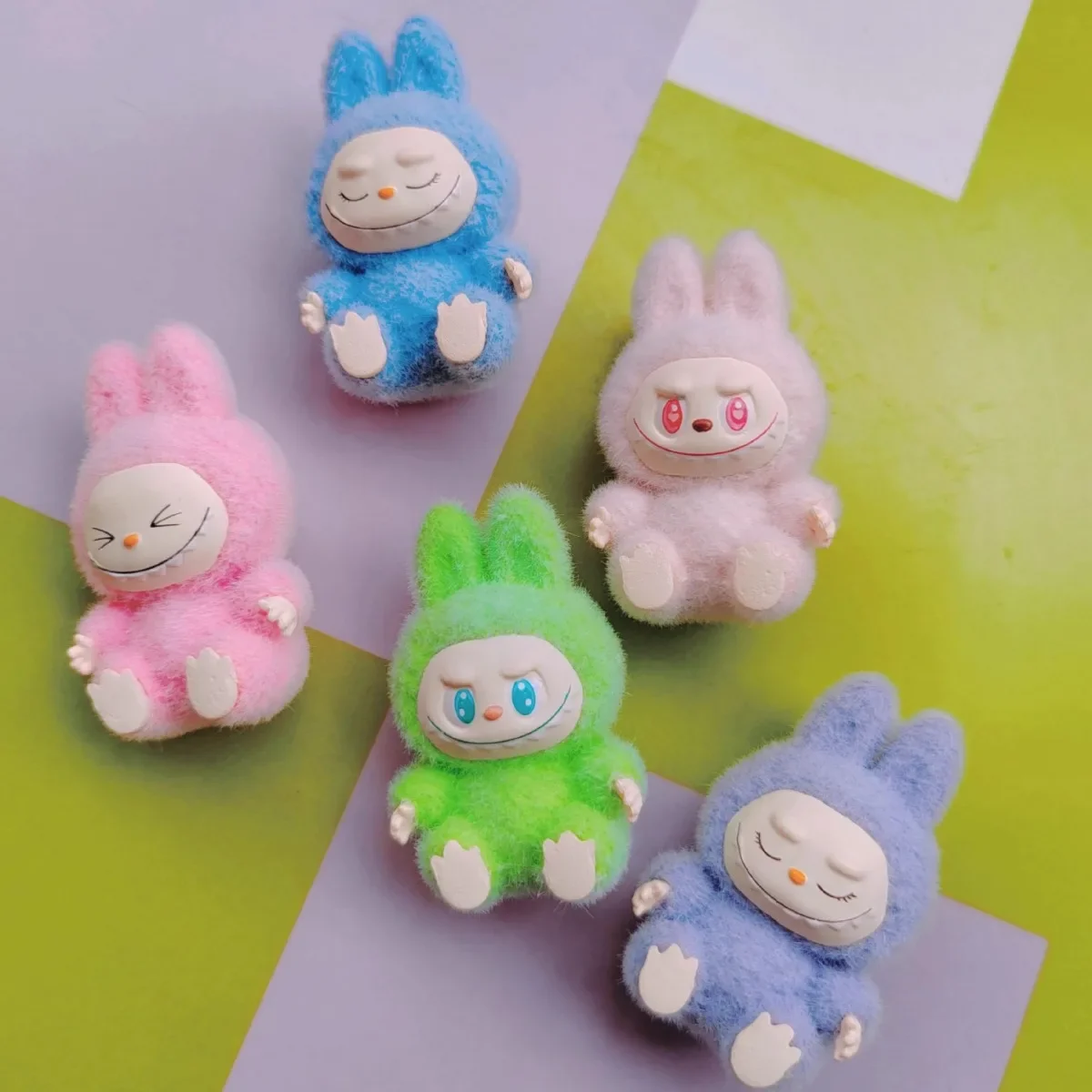 Have A Seat Labubu Cartoon Labubu Series Mini Flocking Exquisite Cute Doll Gift Diy Pendant Accessories Decoration Kawaii Toys