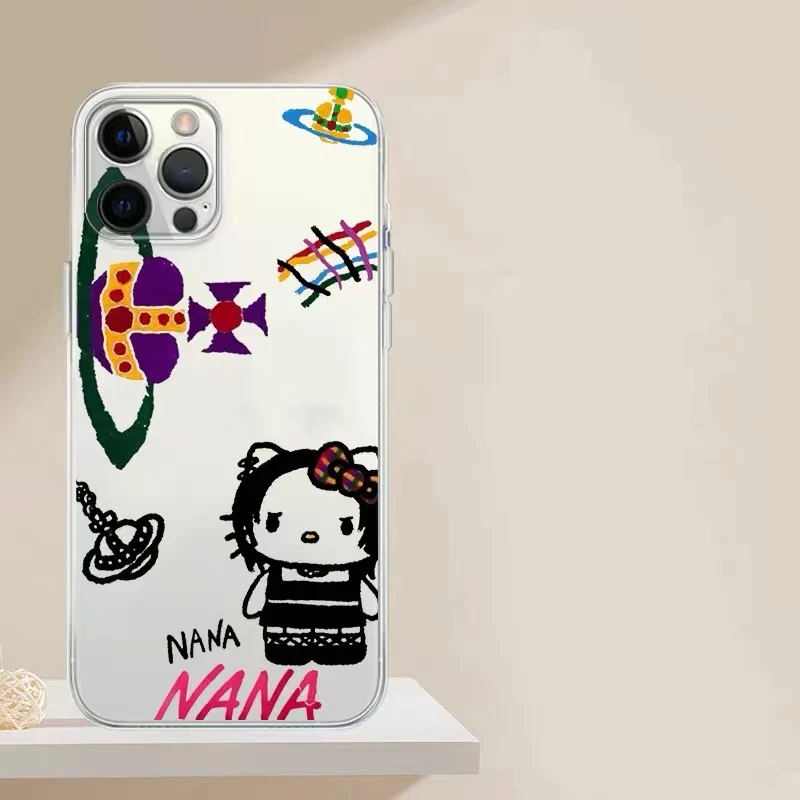 Cartoon Graffiti Hello Kitty Silicone Phone Cases For iPhone 15 14 13 PRO MAX 11 12 13 PRO X XS XR 7 8 Plus Y2k Soft Phone Case