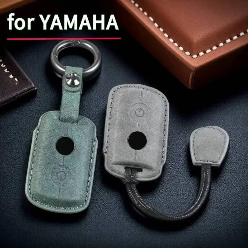 Motor Remote Key Fob Case For Yamaha Nmax 2021/2022 NVX NVX155 XMAX XMAX300 QBIX AEROX JAUNS Keychain Leather Holder Accessories
