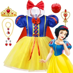 Disney Girls Halloween Princess Dress With Headband Children Cosplay Dress Up Kids Clothes Birthday Party Costume Vestidos 2-12Y