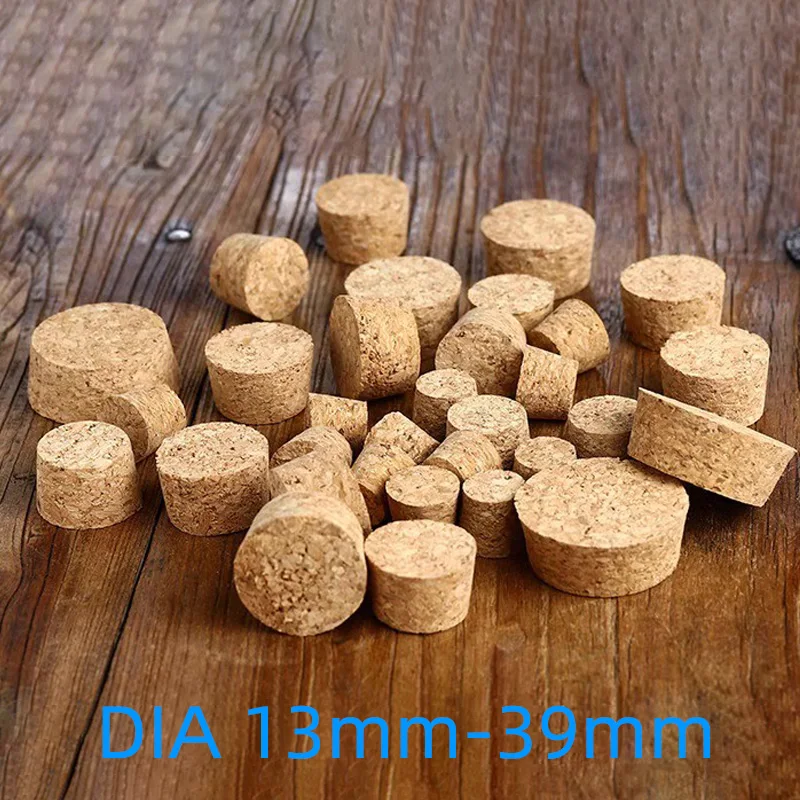 50 sztuk/partia 13mm-39mm drewniane korki korek laboratoryjny korek do probówki