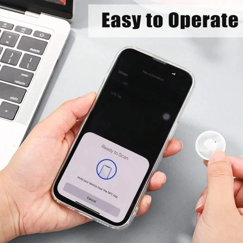 25MM NTAG215 NFC Stickers 144 Bytes Blank White Adhesive RFID Tags for All NFC Phones And Devices