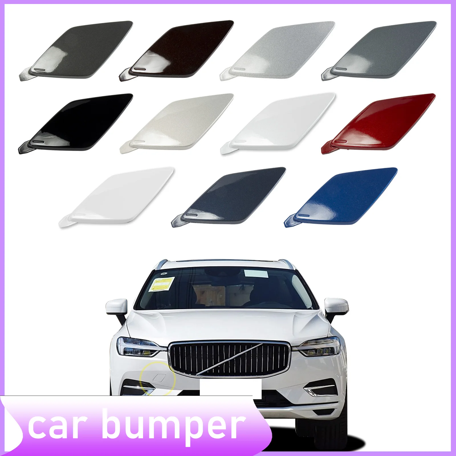 

Front Bumper Tow Hook Cover Fit For VOLVO XC60 2018-2021 39846406 398464065 31425165 Towing Eye Cover Right Passenger Side