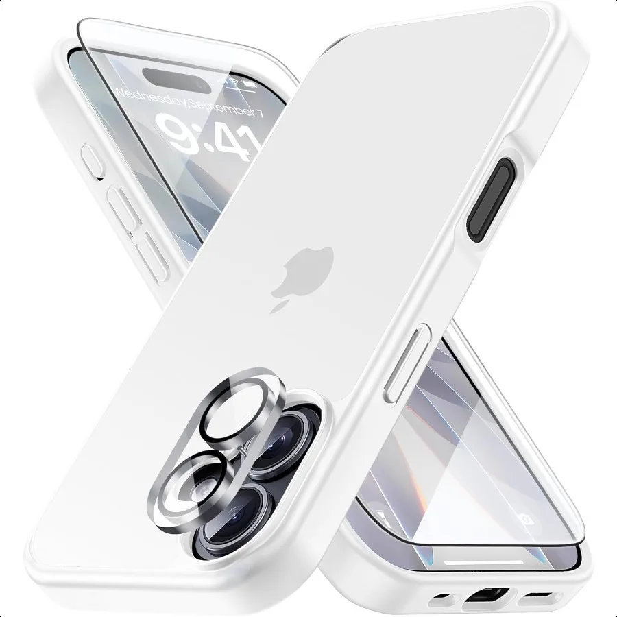 

3 in 1 for iPhone 17 Phone Case1X Screen Protector +1X Camera Lens Shockproof for iPhone 17 Case Military Grade Drop Protection