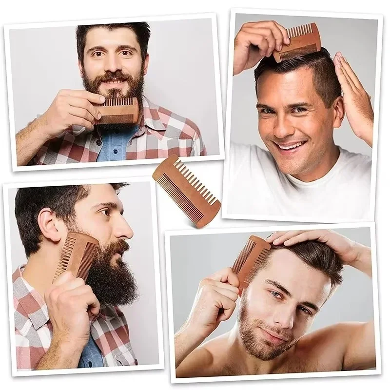 3pcs Professional Beard Shaving Kits Soft Beard Brush Hairdresser Shaving Comb Trimming Scissor Set for Men\'s Mustache