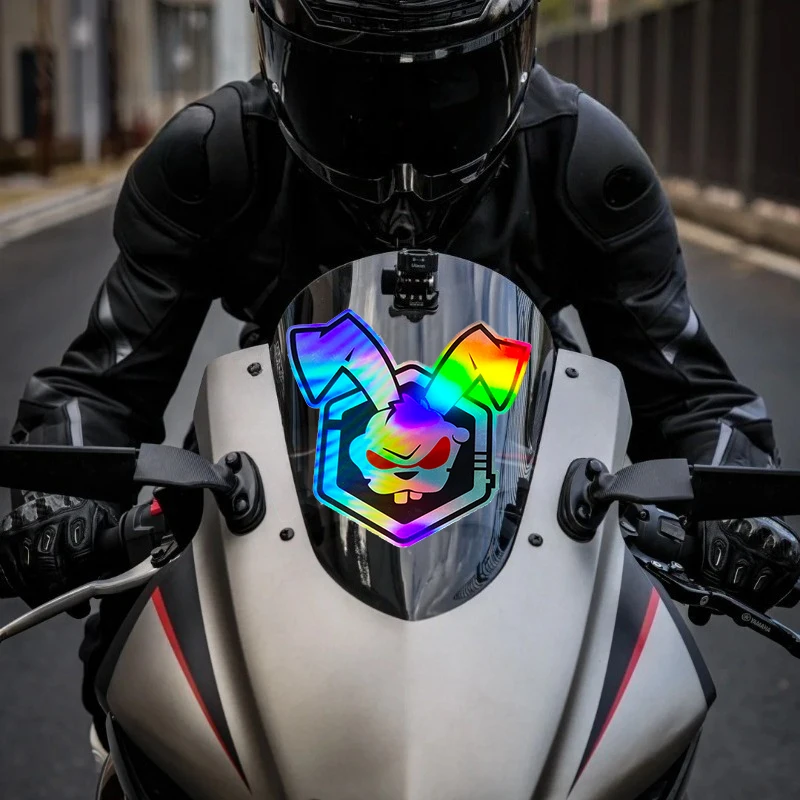 

Waterproof for Motorbike Fuel Tank Scooter Helmet Box DIY Car Window Durable Vinyl Decals Evil Rabbit Motorcycle Stickers