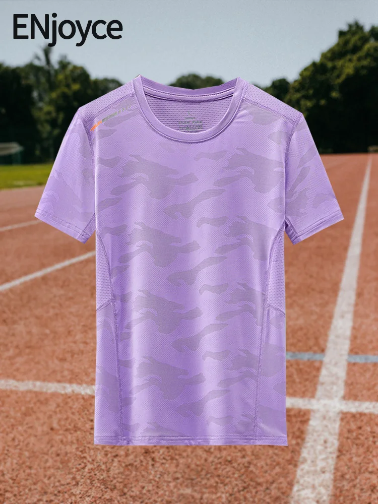 

ENjoyce Summer Men Women Couple Quick Dry Sports Thin T-Shirt Casual Short Sleeve Pullover Tee for Running Gym Fitness Exercise