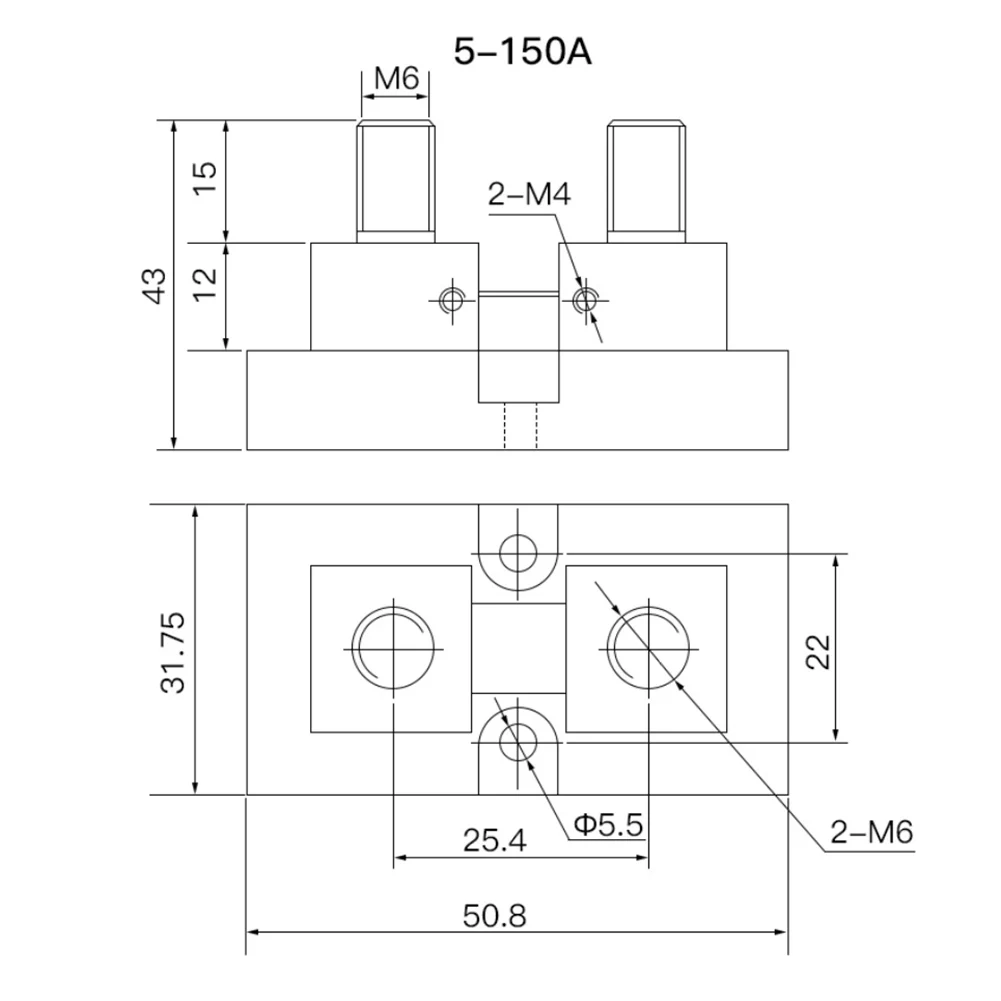 50A 50mV Copper Brass DC Shunt Resistor Kit Compliant with GB/T7676 and IEC 61010 for Reliable Current Sensing