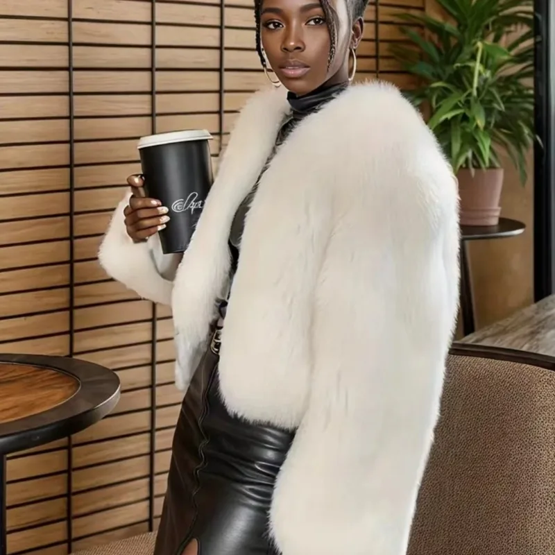 جديد الخريف والشتاء فو الفراء معطف سميك للنساء عبر الحدود النمط الأوروبي والأمريكي معطف أفخم الملابس النسائية #4