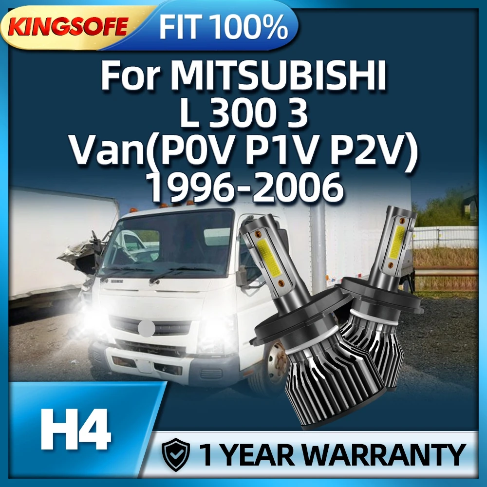 KINGSOFE Led H4 Headlight For MITSUBISHI L 300 3 Van(P0V P1V P2V) 1996 1997 1998 1999 2000 2001 2002 2003 2004 2005 2006