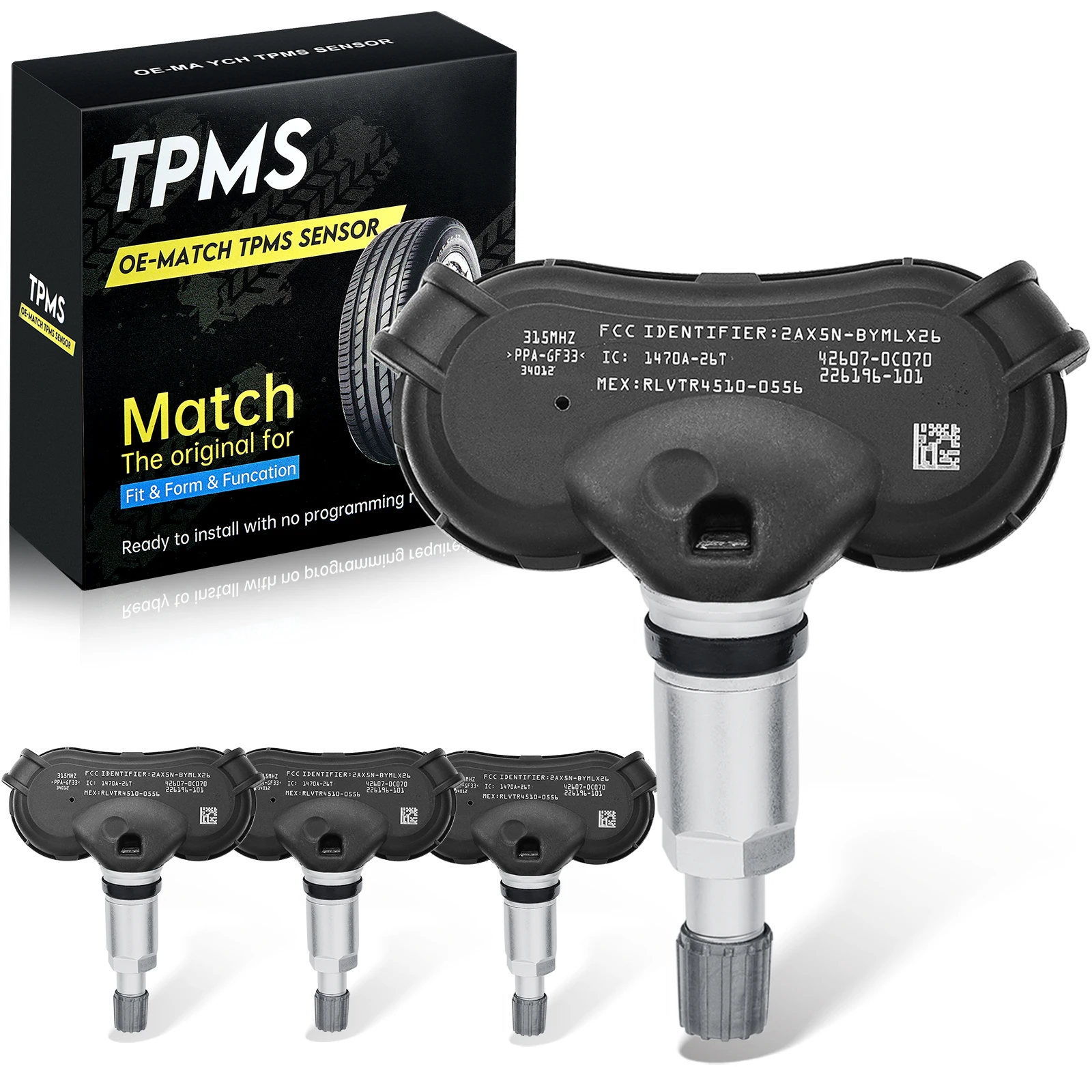 OE 4 قطعة 42607-0C070/08010 TPMS أجهزة استشعار ضغط الإطارات لتويوتا سيينا تندرا #1