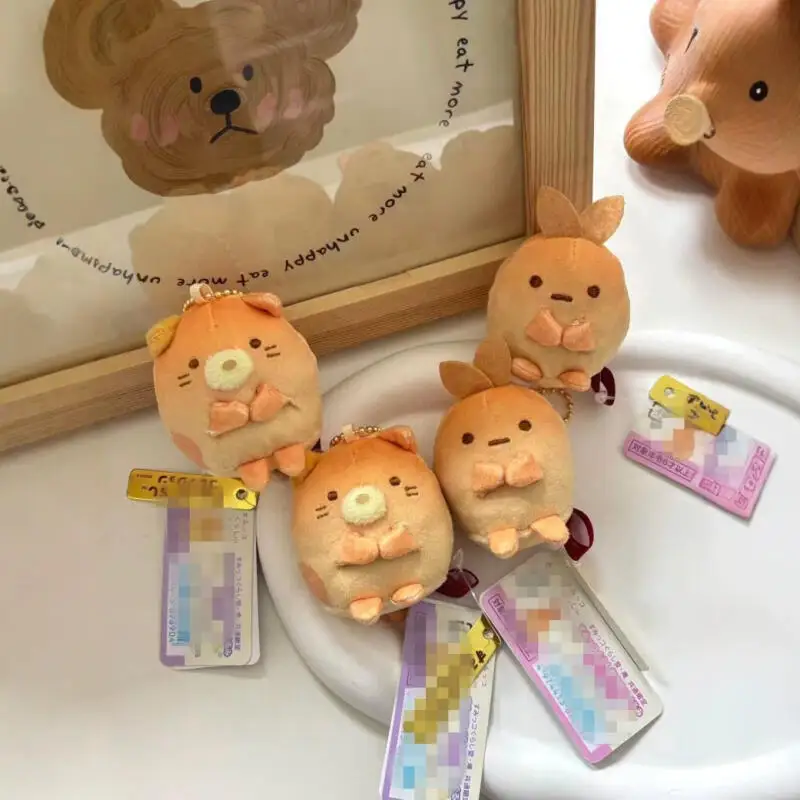 Cartoon Sumikko Gurashi Ebifurai No Shippo Scorched Bread 6Cm Plush Keychain Pendant Couple Backpack Decoration Birthday Gift