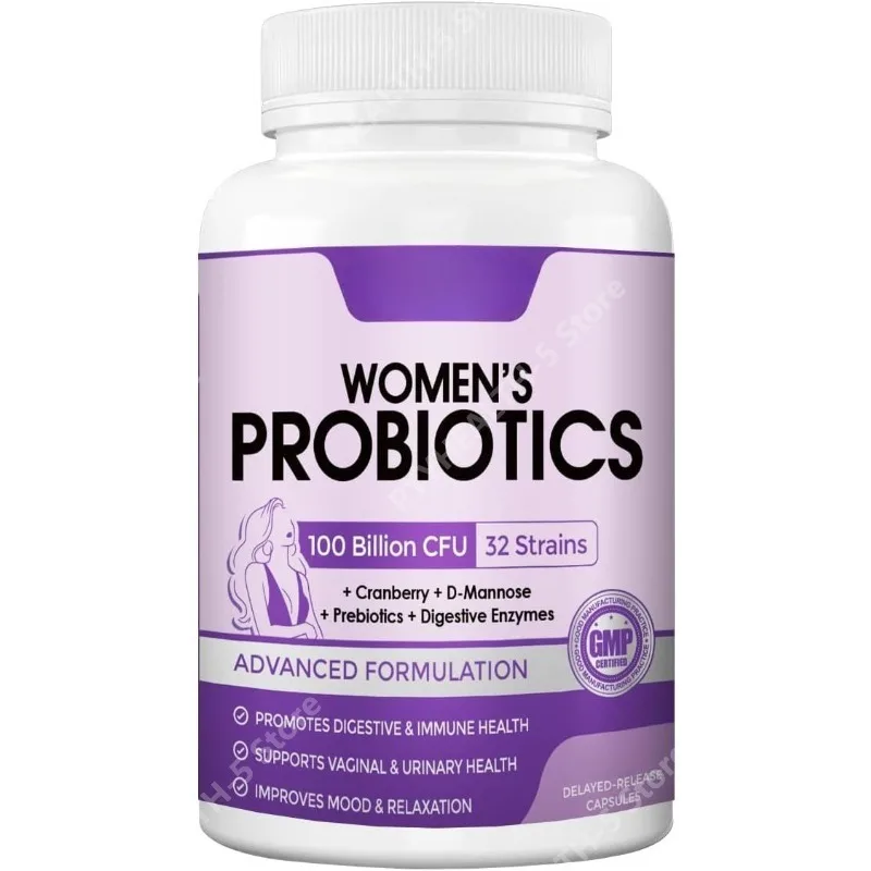 

Пробиотики для женщин для здоровья пищеварения с ферментами, пребиотиками, вагинальными пробиотиками, 100 миллиардов КОЕ пробиотиков для здоровья кишечника