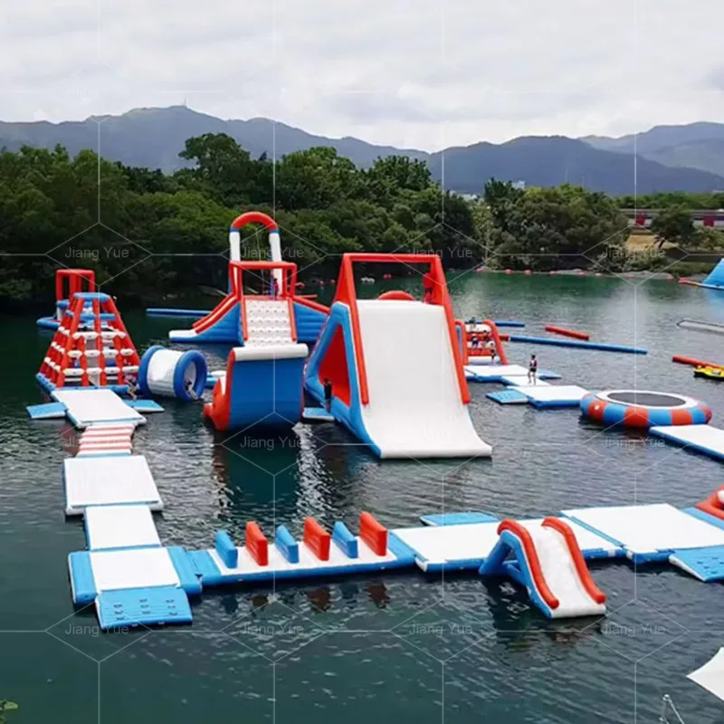 Sea Floating Water Obstacle Course Inflatable Water Parks Aqua Park in Summer