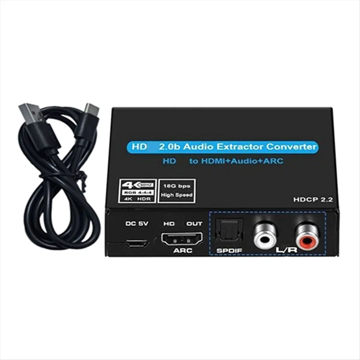 L77A 4K 60Hz HDMI2.0 Audio Extractor Support 5.1Ch HDMI2.0 HD-MI to HDMIAudio ARC Switch with Audio Toslink Stereo for TV