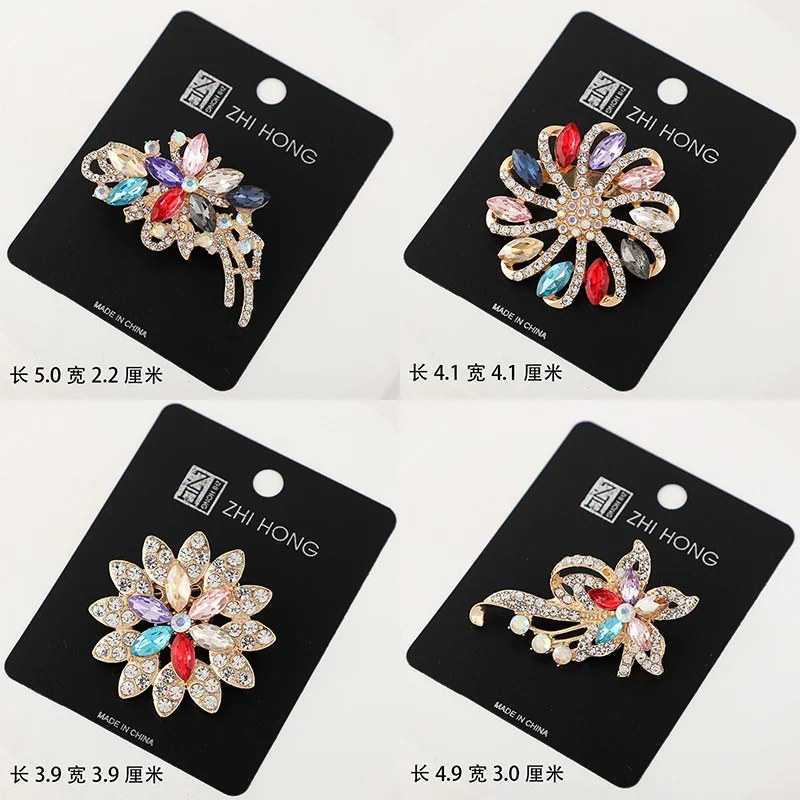 High-grade Women's Brooch Inlaid Colored Crystal And Pearl Luxury Quality Pin's Accessories For Women